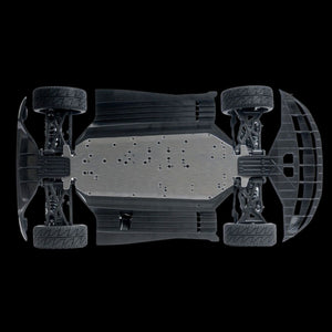 MCD XS5 Competition chassis underside with bumper skid plates