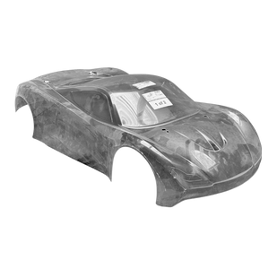 Gray plastic car body shell on a white background