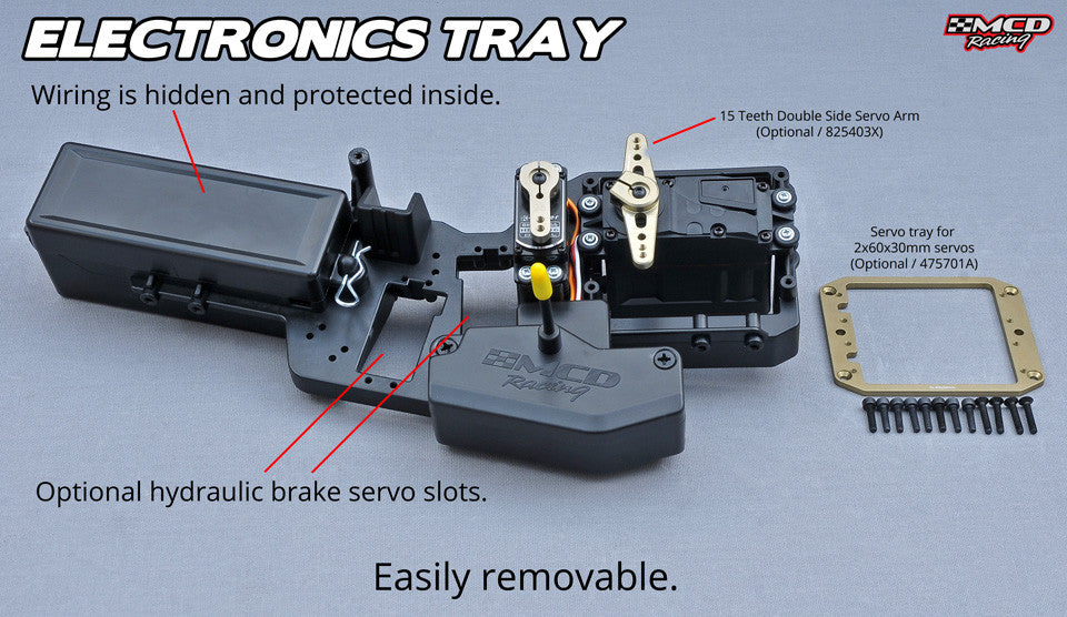 MCD XS5 Electronics tray with hidden wiring