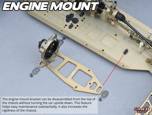 MCD XS5 engine mount and clutch bell carrier