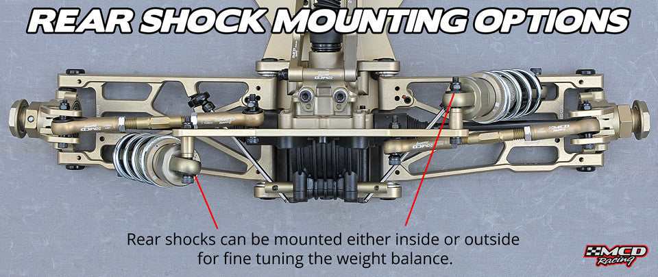 MCD XS5 Rear shock mounting adjustability