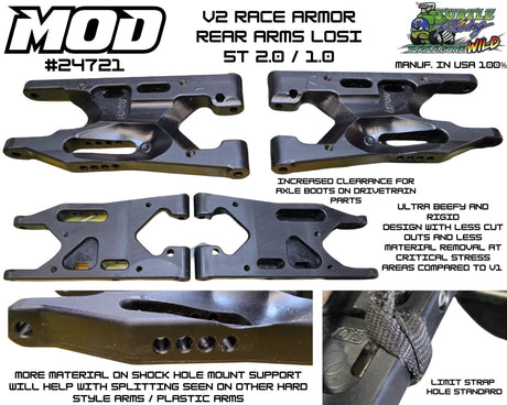 MOD Race Armor V2 Losi 5T/2.0 Rear Arms (L&R) 24721