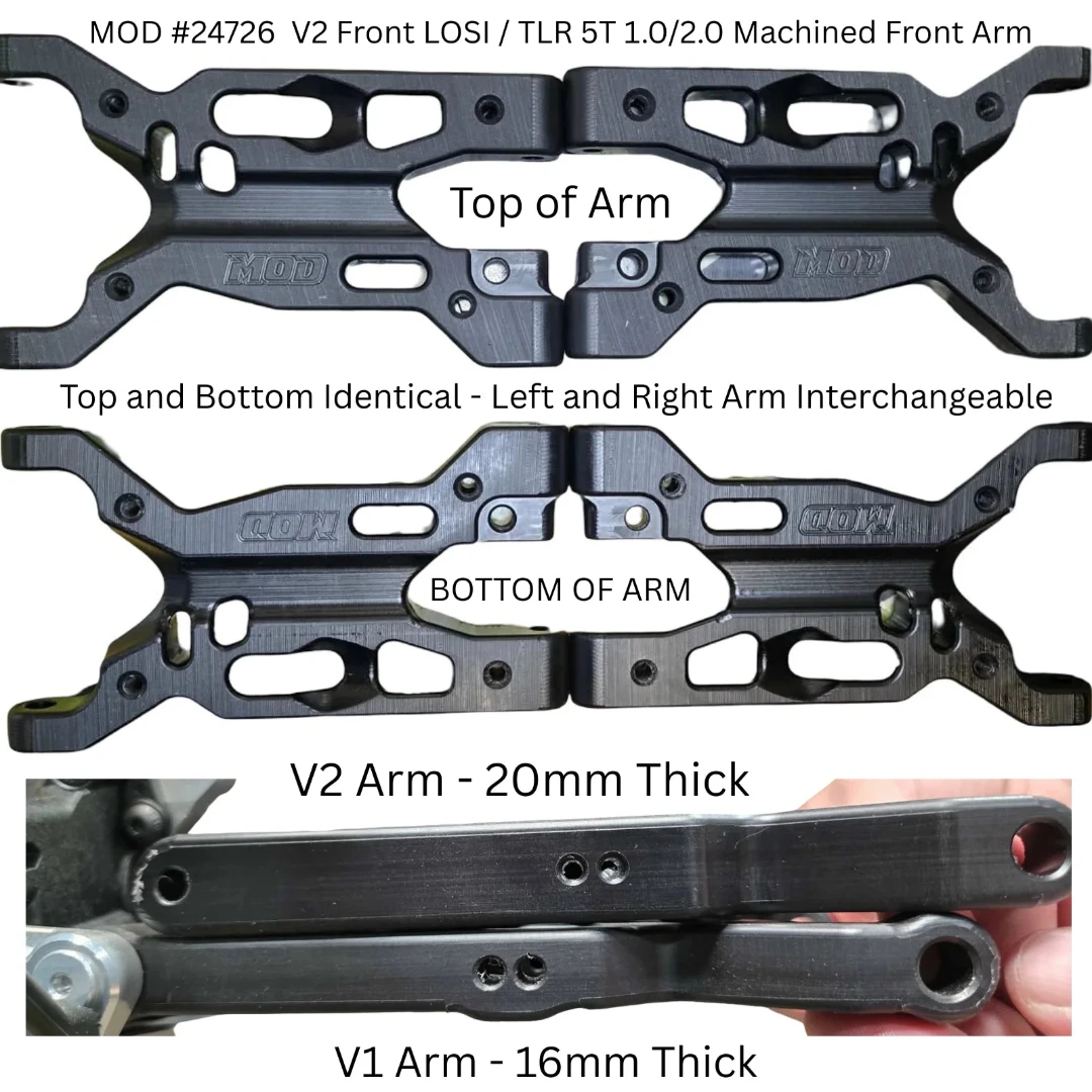 MOD RACE ARMOR V2 Losi 5T & 2.0 Front Arms (L&R) - 24726
