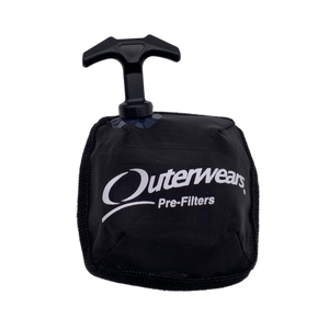 Black pre-filter with 'Outerwears' branding on a white background