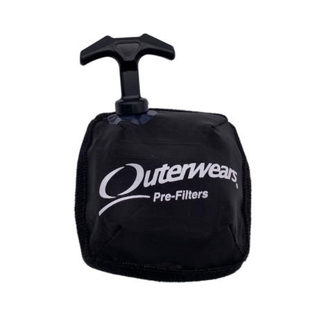 Black pre-filter with 'Outerwears' branding on a white background