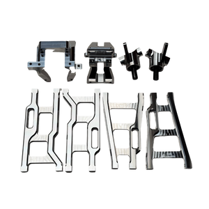 Outlaw V4 Billet Hybrid Slider kit version billet suspension arms, hubs and mounts in raw silver aluminium