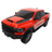 Red pickup truck with black accents on a white background