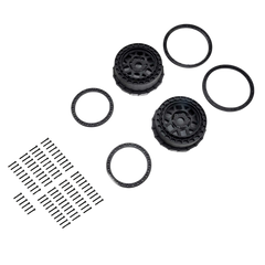 Losi Wheel and Beadlock Set, Black (2): 5IVE-T 3.0 [PRO287803]