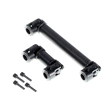 Black metal shaft and connectors on a white background