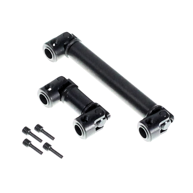 Black metal shaft and connectors on a white background