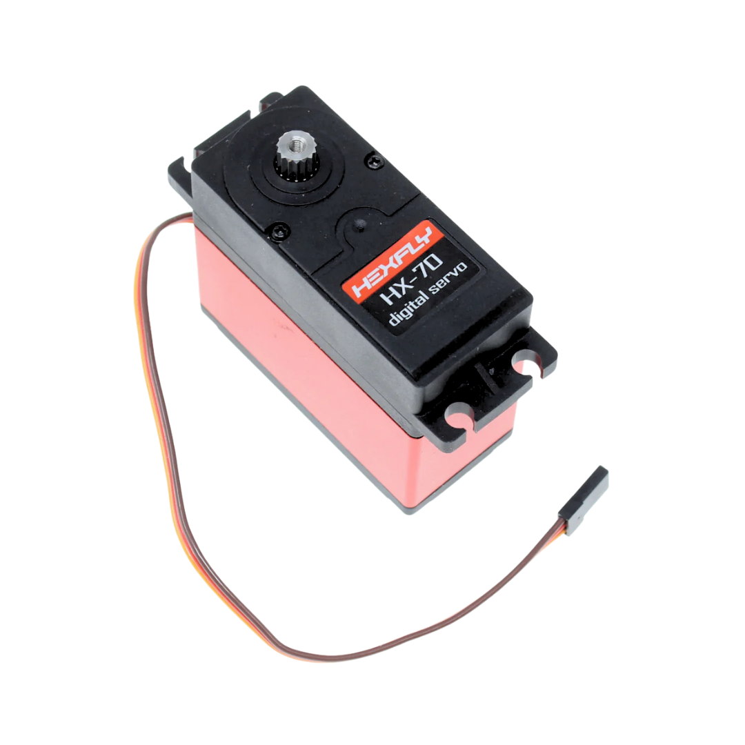 HX-70 digital servo with wiring on a white background