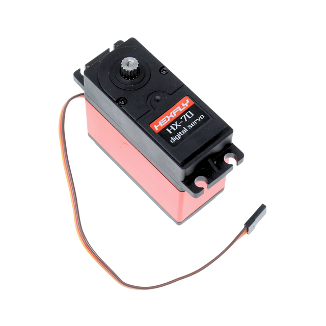 HX-70 digital servo with wiring on a white background