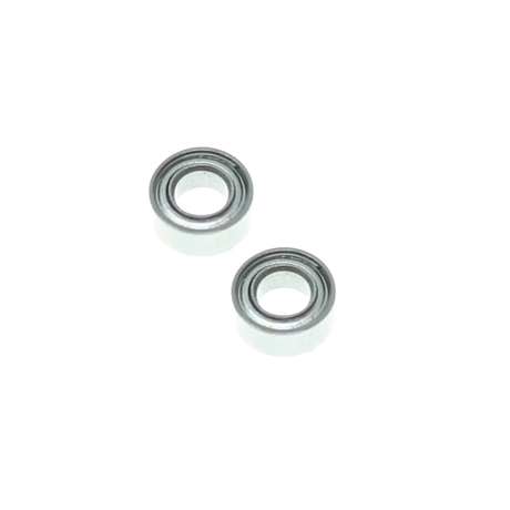 Two metal bearings on a white background