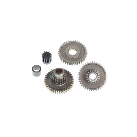 Set of metal gears on a white background