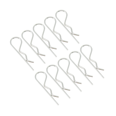 Set of metal clips on a white background