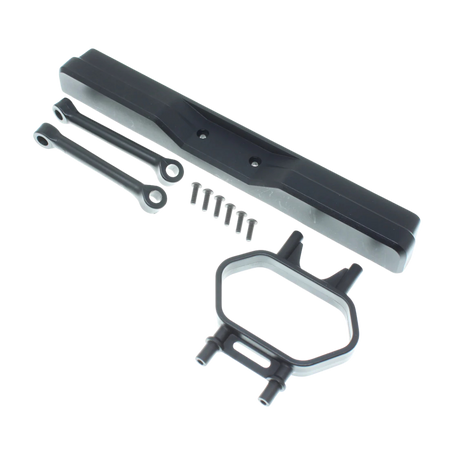 Set of mechanical components on a white background