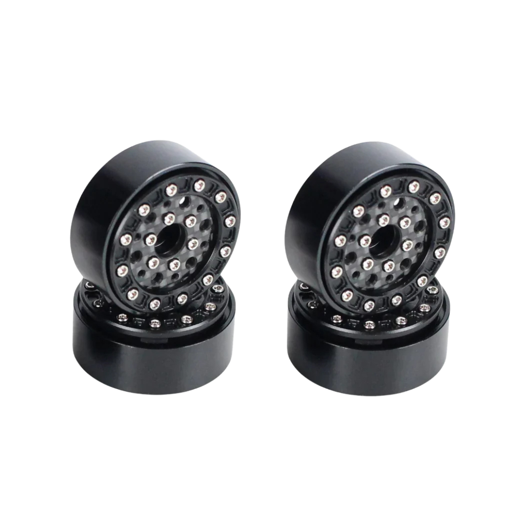Ascent 18 1.3" Aluminum & Carbon Fiber Black Beadlock Wheels -0.75 Offset (4pcs) [RER43152]