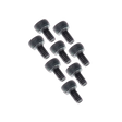 Set of black screws on a white background