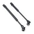 Two black metal shafts on a white background