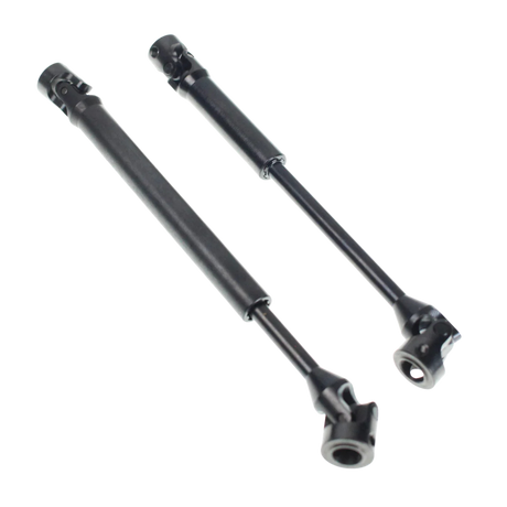 Two black metal shafts on a white background