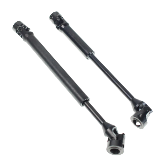 Two black metal shafts on a white background