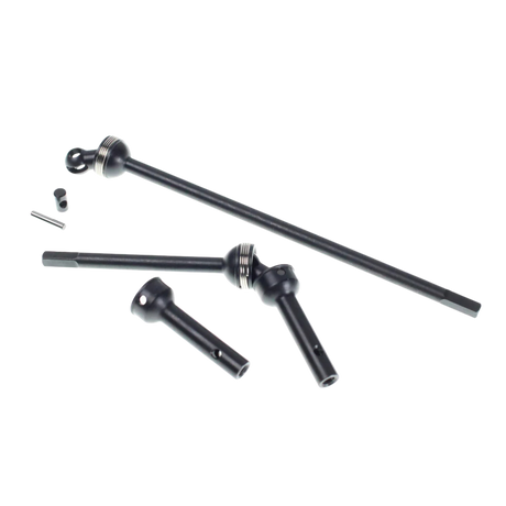 Set of black metal drive shafts on a white background