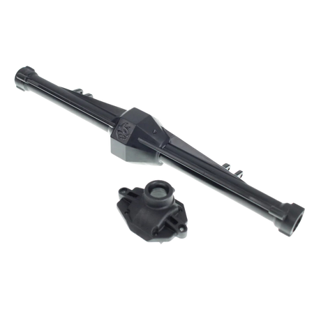 Black mechanical parts on a white background
