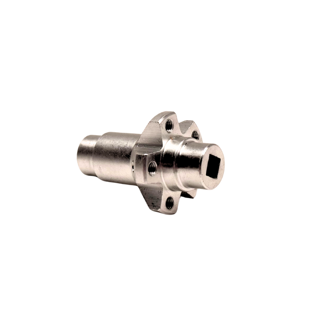Metal mechanical component on a white background