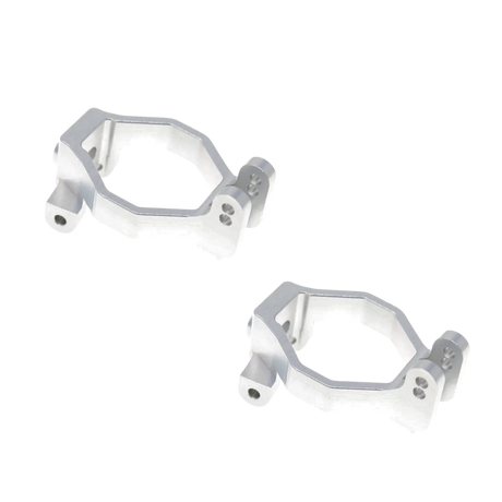Two silver metal brackets on a white background