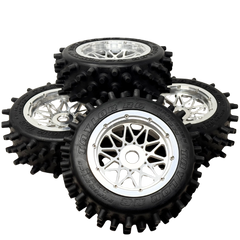 Taylor 195mm Super Spike Tyres mounted on RRC Billet Wheels (4pcs)