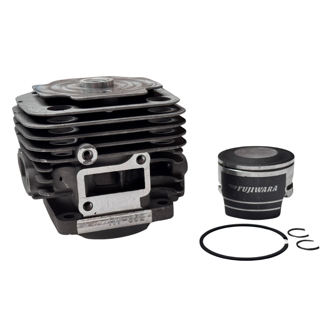RV-Racing top end kit with Fujiwara piston, side angle view