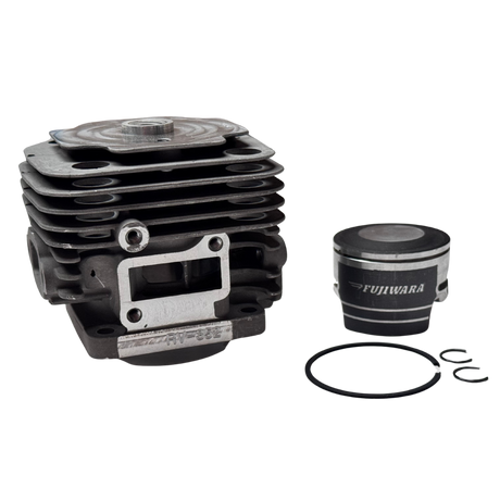 RV-Racing top end kit with Fujiwara piston, side angle view