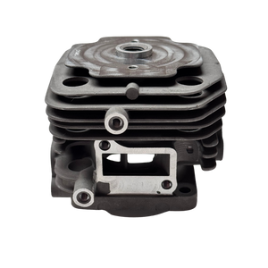Angled view of RV-Racing ported cylinder showing internal porting work