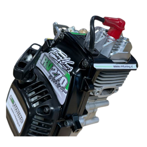 RV-Racing RVCH cooling head fitted to an engine with the plastic shroud trimmed around the cooling fins