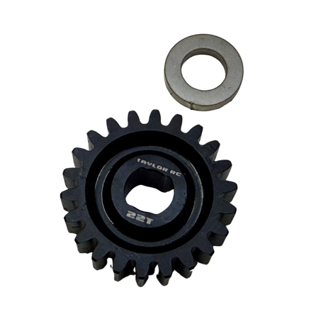 Taylor RC Blackbone pinion gear 22T in black with washer, for Losi 5ive, 5T 2.0 and MCD (for Blackbone bell only)