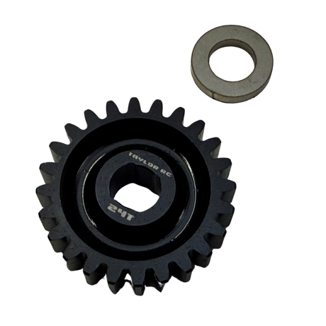 Taylor RC Blackbone pinion gear 24T in black with washer, for Losi 5ive, 5T 2.0 and MCD (for Blackbone bell only)