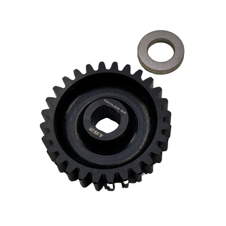Taylor RC Blackbone pinion gear 28T in black with washer, for Losi 5ive, 5T 2.0 and MCD (for Blackbone bell only)