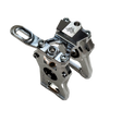 Taylor Losi 5ive-TG 3.0 raw silver billet centre diff mount kit assembled, showing the rapid diff removal top plate and slotted lever