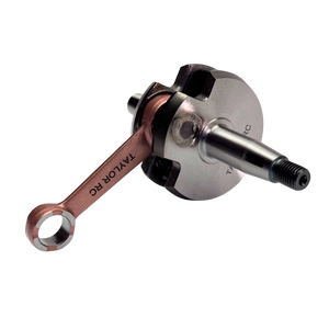 Metallic engine component with 'Taylor RC' branding on a white background