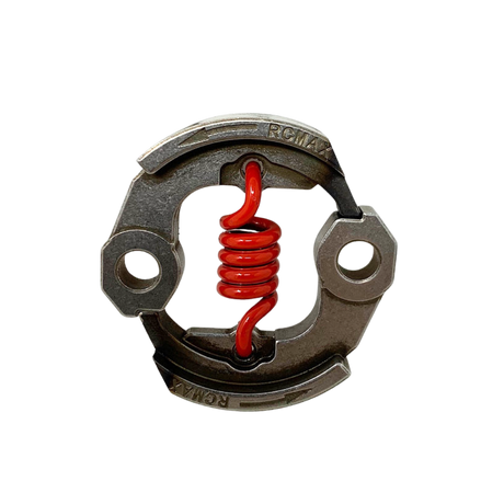 Mechanical clutch with red spring on a white background