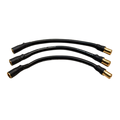 Taylor RC 8AWG cable extenders for VESLA.5 or VEKTA.5E, KRC412, flat view showing the three bullet-connector leads