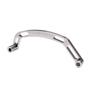 Metallic curved bracket on a white background