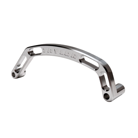 Metallic handle with 'Taylor' branding on a white background