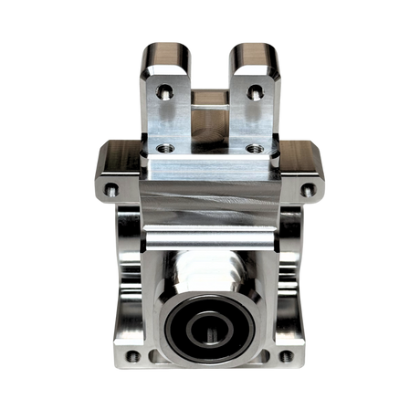 Metal mechanical component on a white background