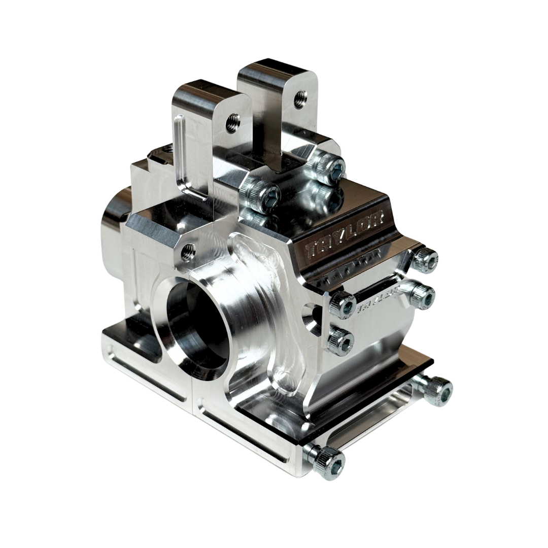 Metal mechanical component on a white background