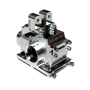 Metal mechanical component on a white background