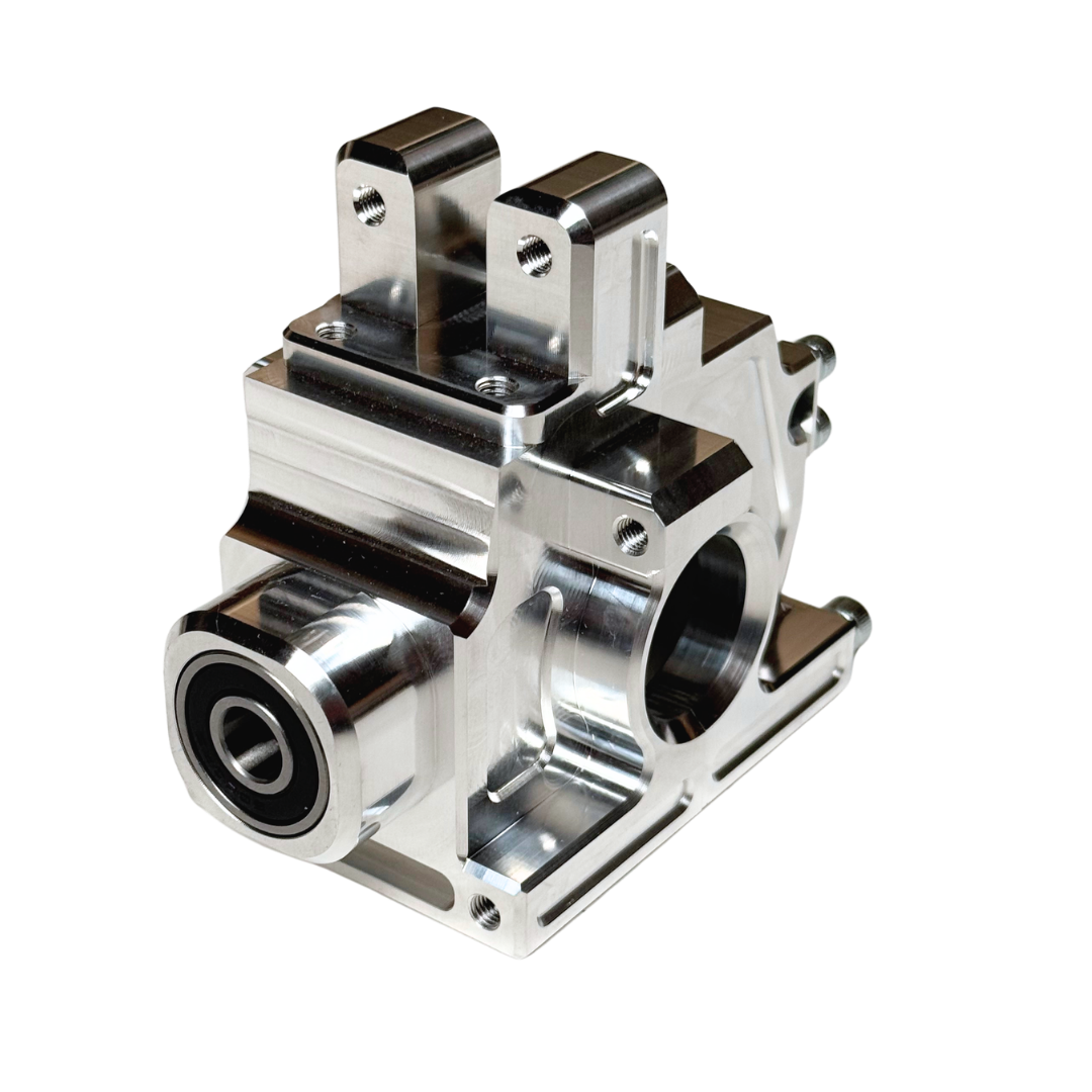 Metal mechanical component on a white background