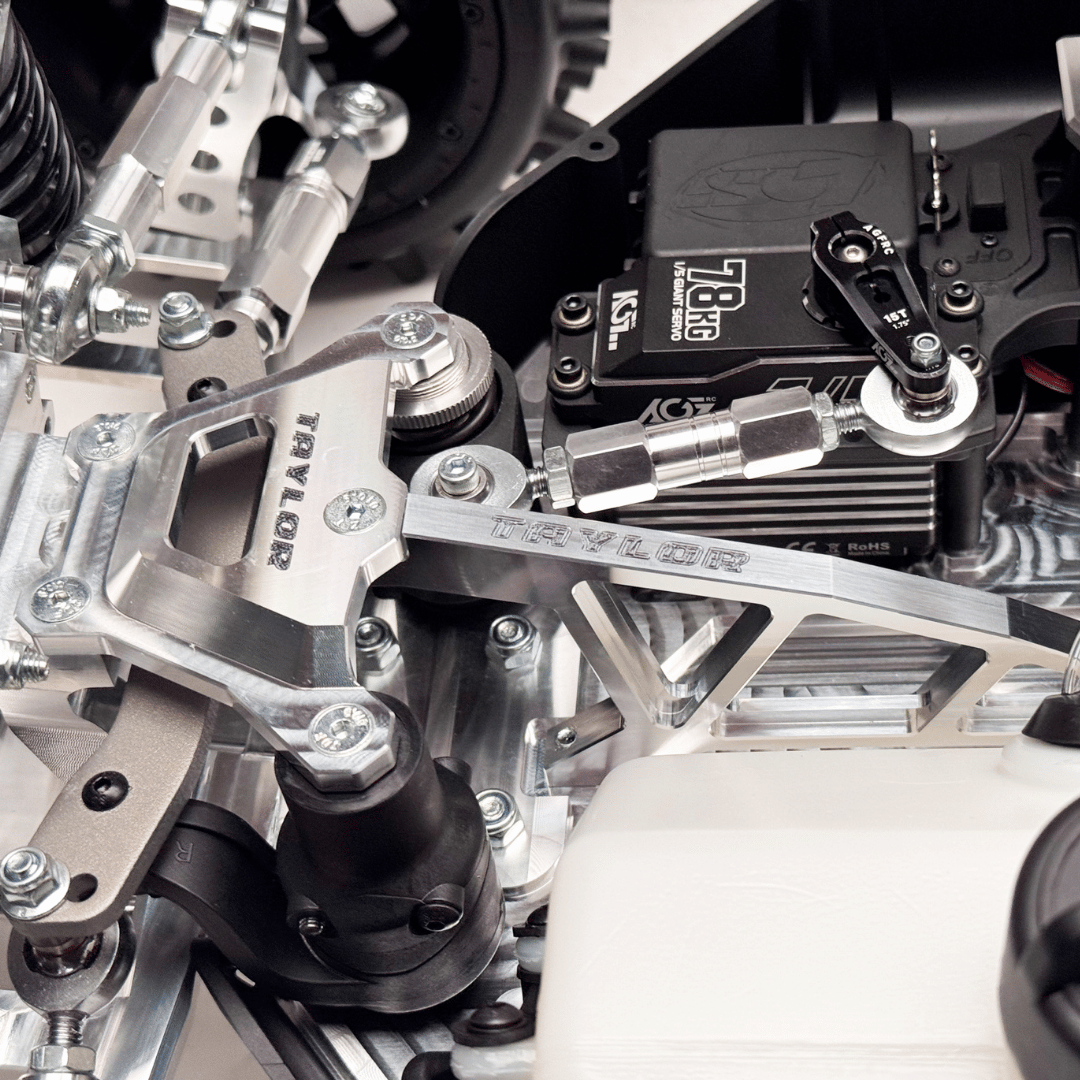 Close-up of a mechanical engine with visible branding on components.