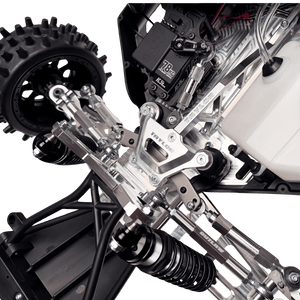 Close-up of a mechanical system with gears and metal components on a green background