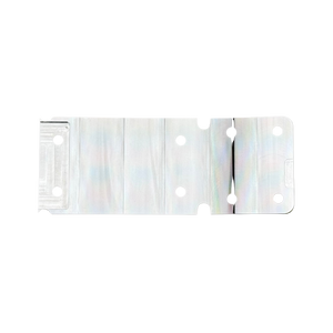 Taylor RC OUTLAW V4 front chassis insert in raw silver, underside view showing the flat bottom face and straight-through mounting holes